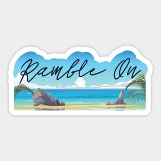 Ramble On Classic Rock Lyrics Ocean Beach Sticker